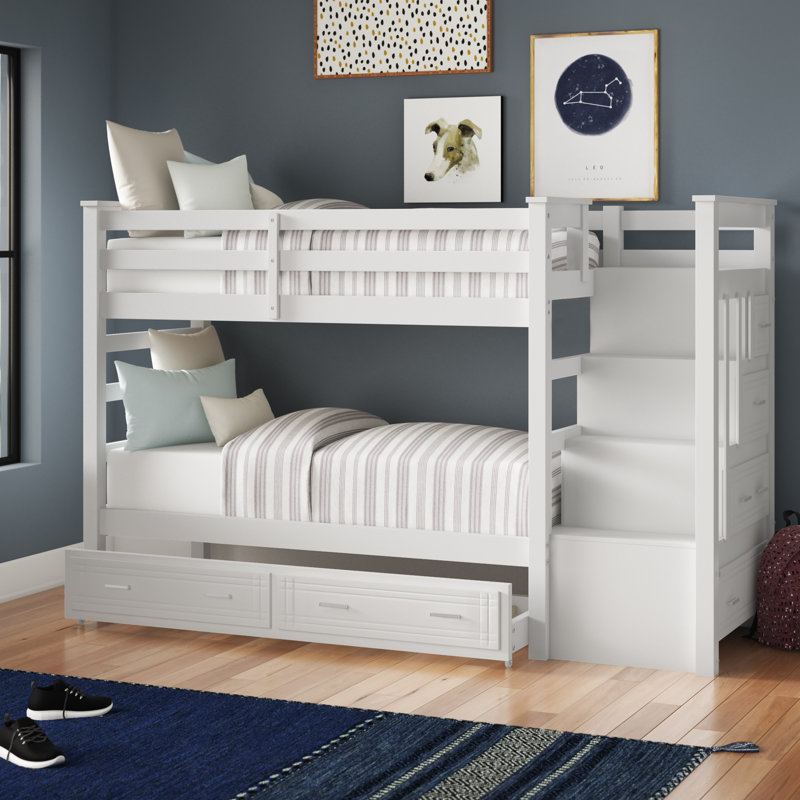 Harriet Bee Leyburn Twin Over Twin Bunk Bed with Trundle and Drawers